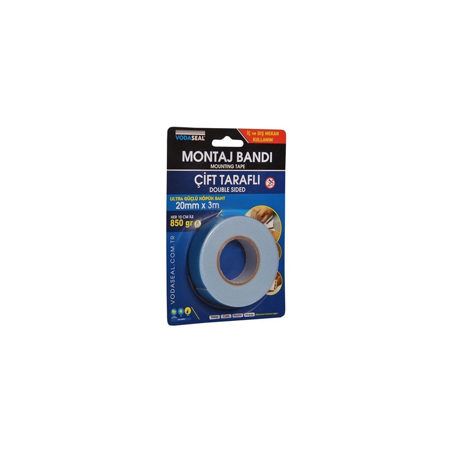 Vodaseal Çift Taraflı Köpük Montaj Bant 20*3mt