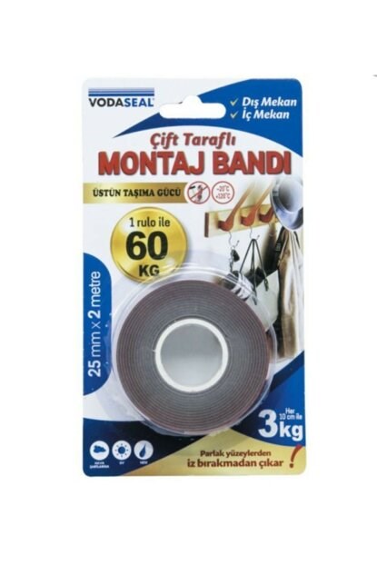 Vodaseal VHB Dış Mekan Montajı Bant 25*2mt