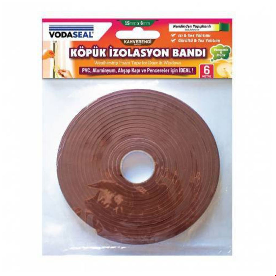 Vodaseal Köpük İzolasyon Bandı 15mm x 6mt Kahve