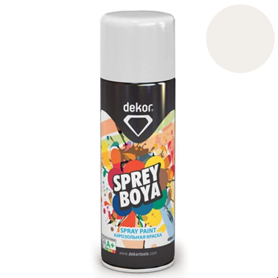 Dekor   650 Sprey Boya 400 ml Parlak Beyaz