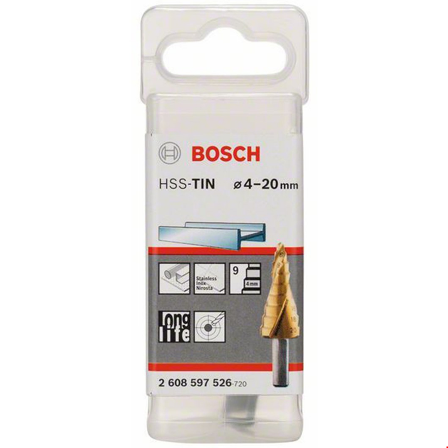Bosch 2608597526 HSS-TIN 9 Kademeli Matkap Ucu 4-20 mm