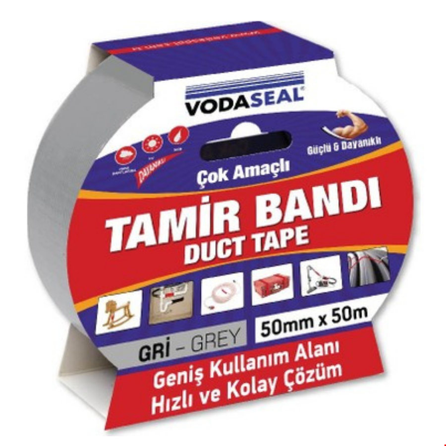 Vodaseal Duct Tape Tamir Bantı 50*10 mt Gri